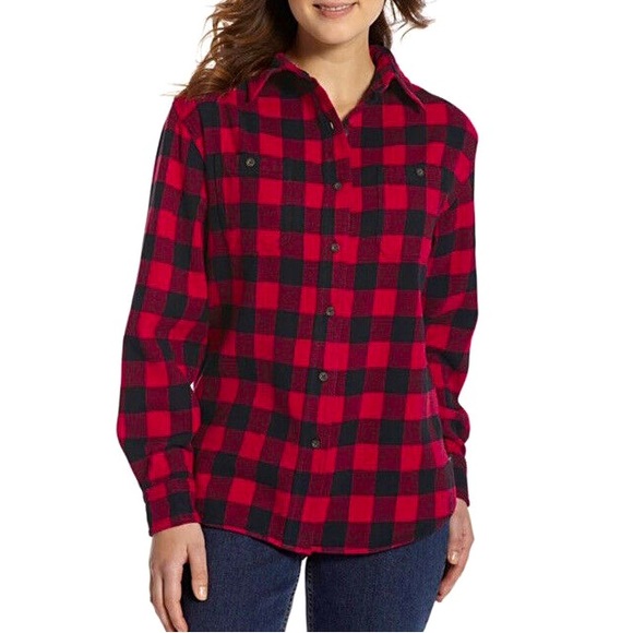 Woolrich x Pemberton Women’s Flannel Buffalo Plaid Shirt M - Picture 1 of 3